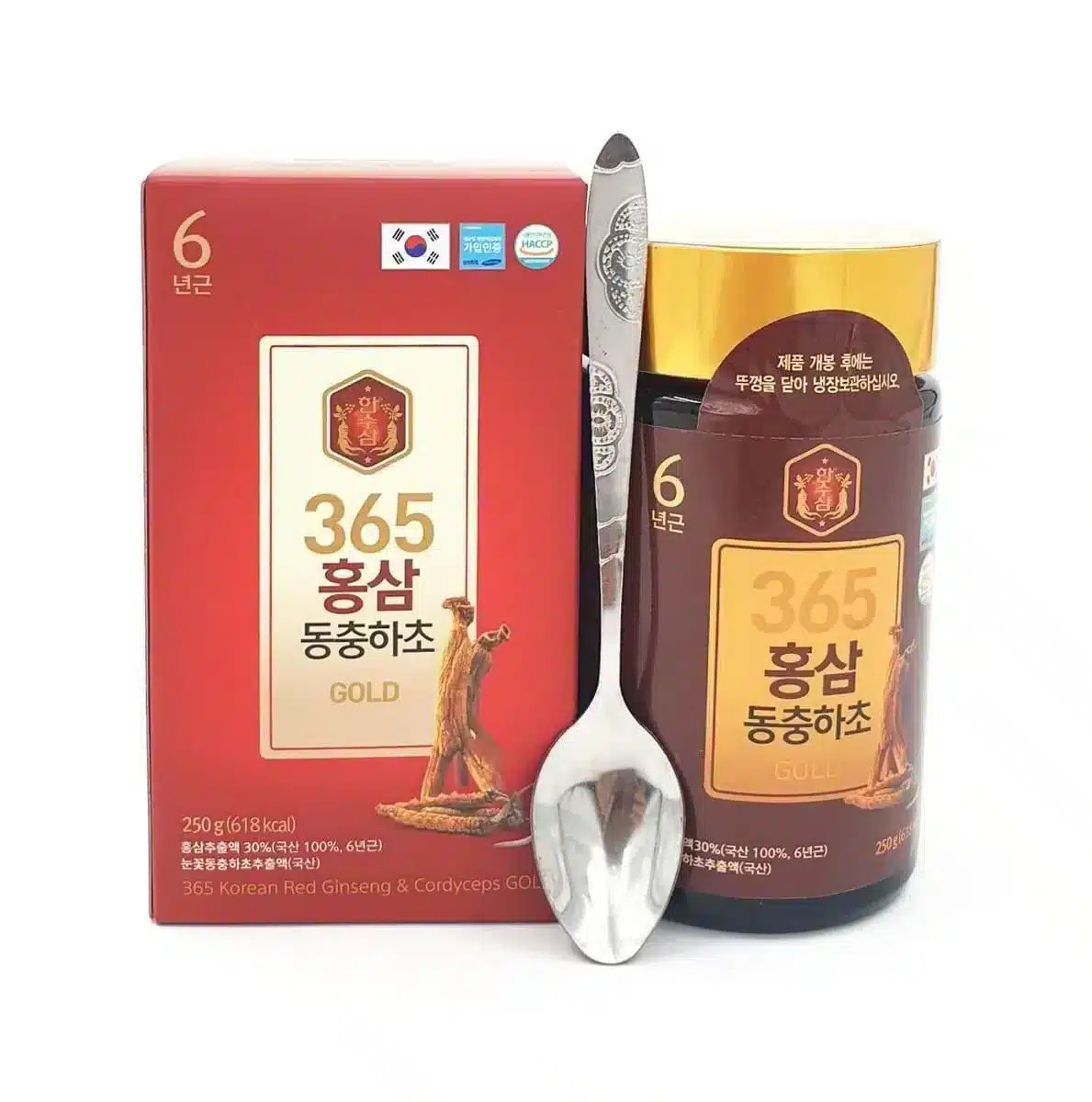 Cao hồng Sâm đông trùng hạ thảo 365 GOLD Hansusam hộp 2 lọ 250g